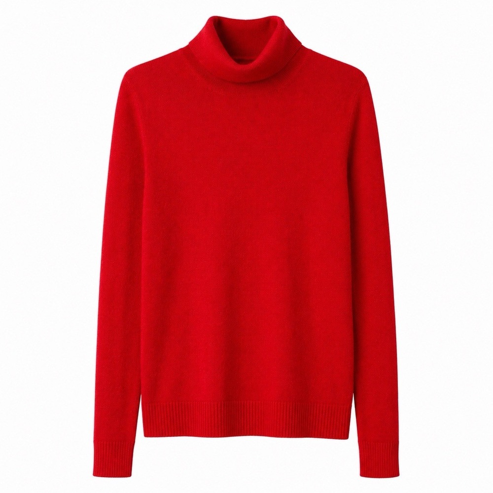 Nordstrom 100% Cashmere Red Women's M Turtleneck Pullover Sweater